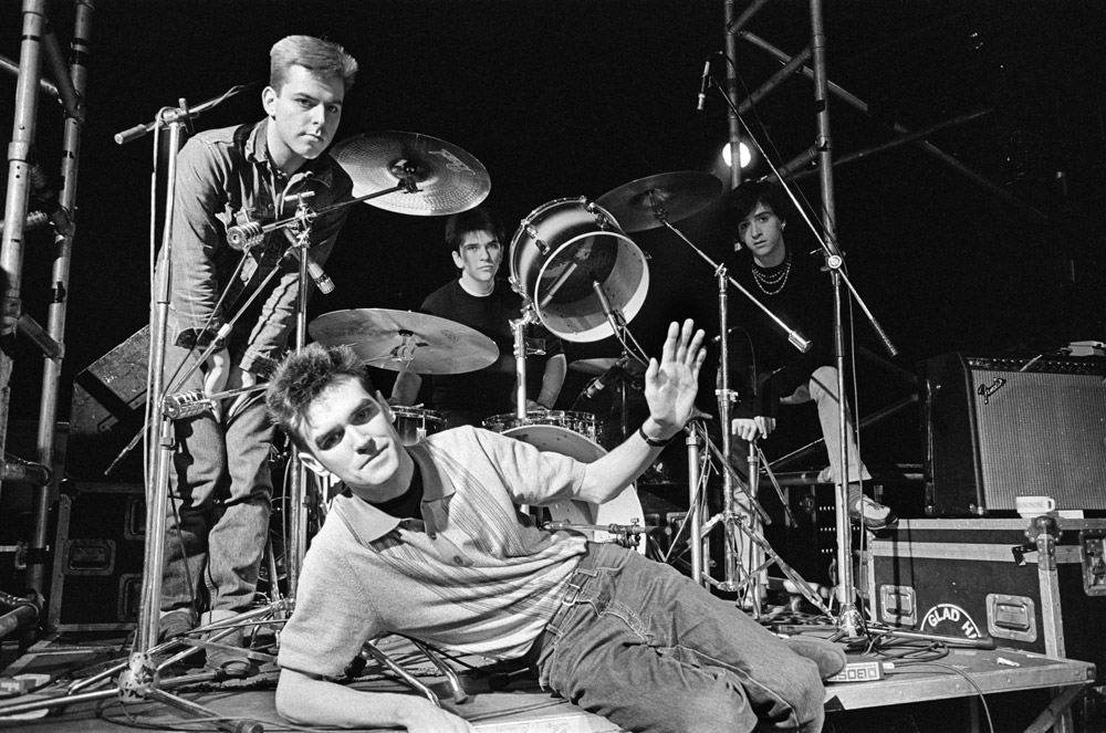 The Smiths L-R Andy Rouke, Mike Joyce (drums), Johnny Marr and Morrissey (c...